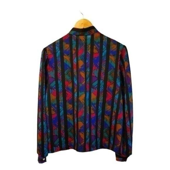 Blair Vintage Mandarin Collar Blouse Small  5 0076 - Picture 5 of 5